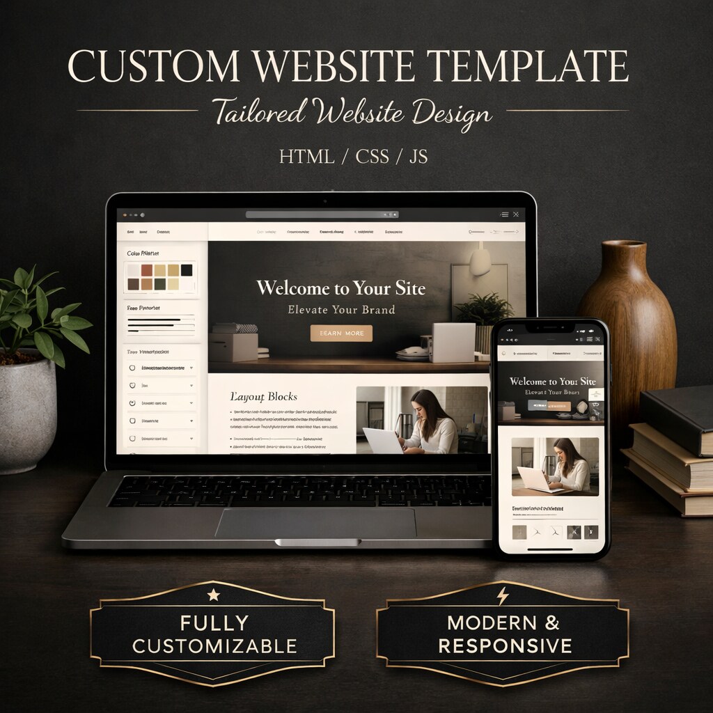 Anteprima di un template web personalizzabile per un progetto su misura